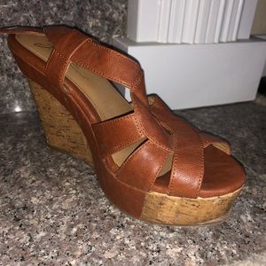 Zodiac Original Chestnut Cork Wedges Sz 7.5
